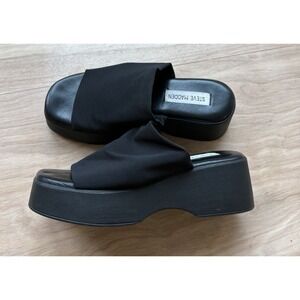 Steve Madden Slinky 30 Y2K Platform Chunky Slides Women's 37 US 7 All Black